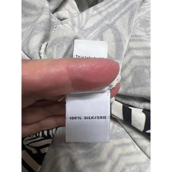 Diane von Furstenberg Jeanne Silk Wrap Dress Zebra Tattoo Black Cream Size Small - Picture 9 of 10